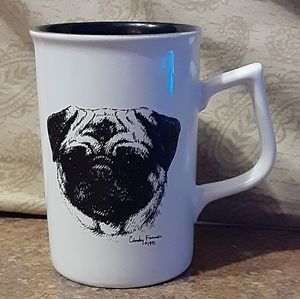 Vintage 1991 Cindy Farmer PUG Dog Coffee Mug - New